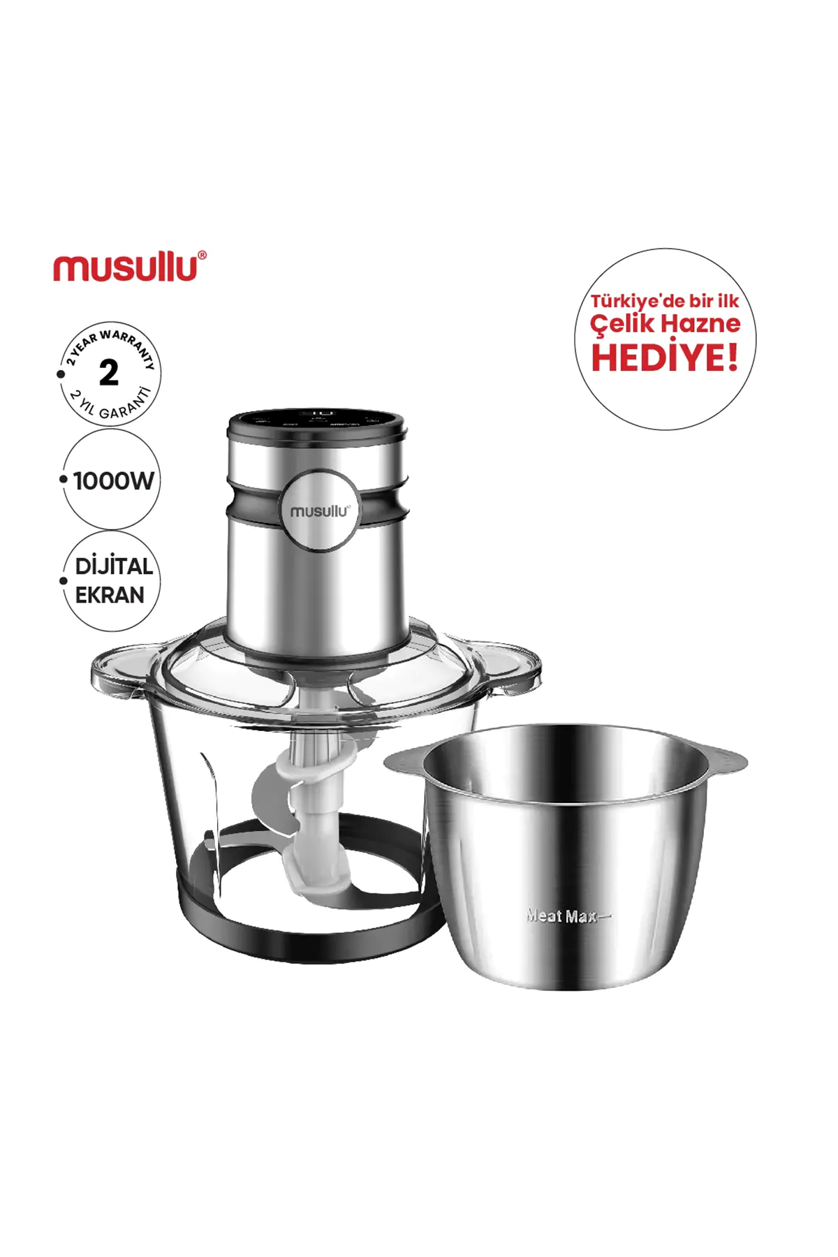 MUSULLU RONDO DOĞRAYICI VE ÖĞÜTÜCÜ - 2 Litre (Dokunmatik)