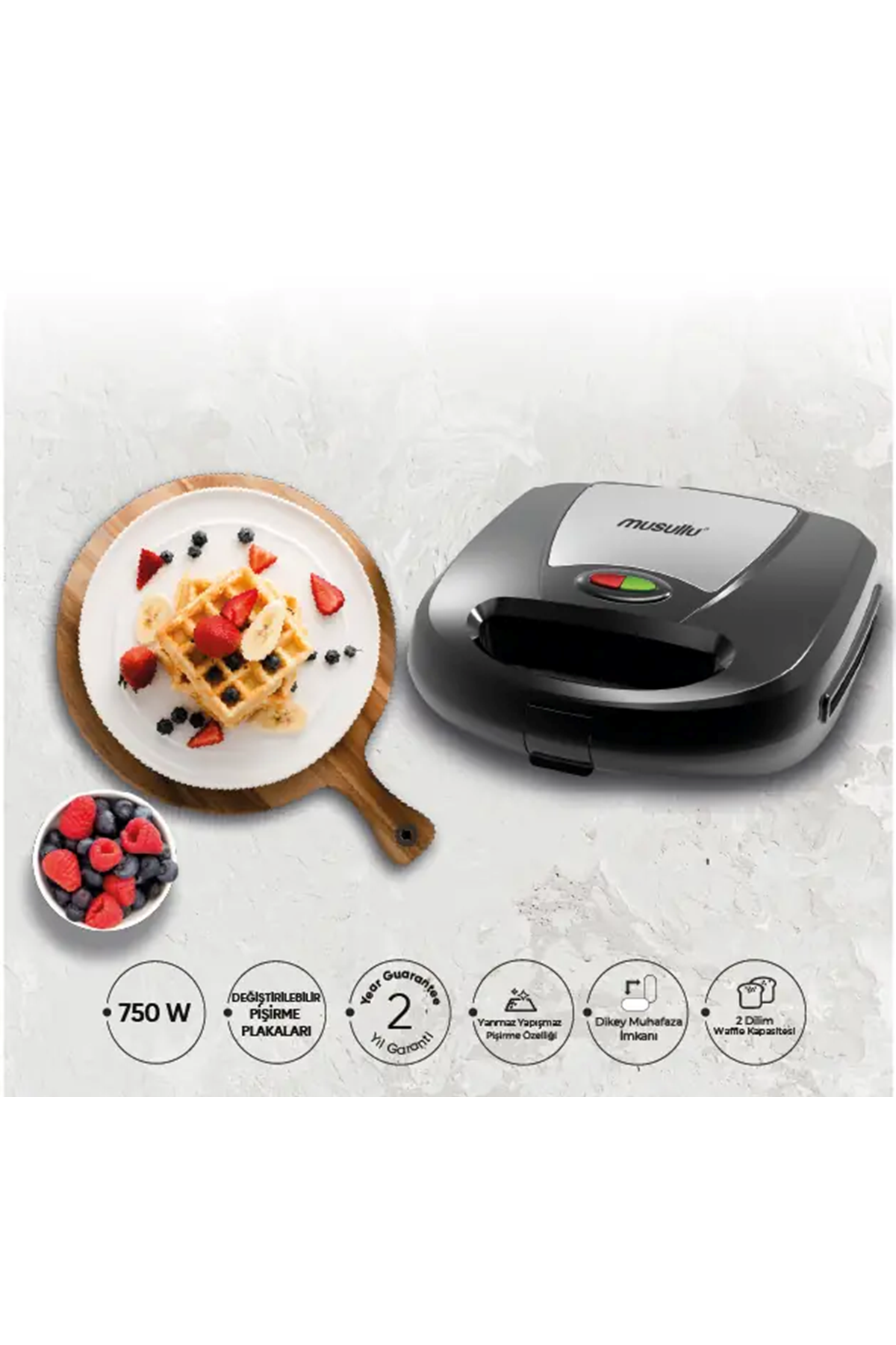 Musullu Tost ve Waffle Makinesi Msl-2038
