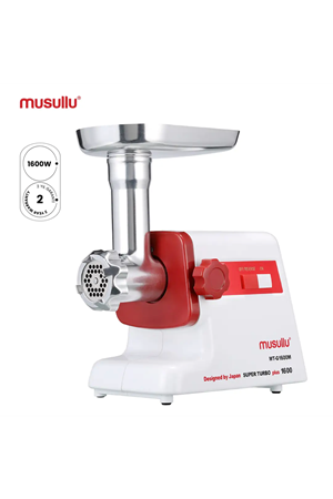 Musullu 1600w MT-G1600M Süper Turbo Et Kıyma Makinesi, Rende Başlıkları